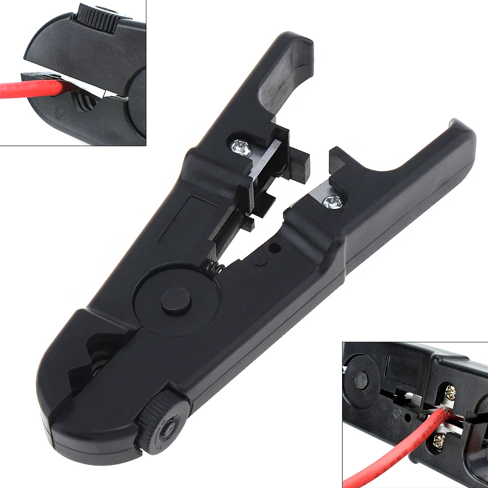 

UTP / STP Adjustable Cable Stripping Pliers Automatic Network Stripper with SK-5 Blades and Rotary Button