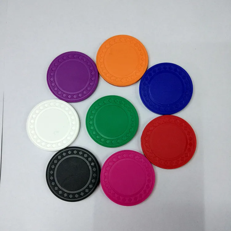 

10Pcs/set No Value Blank Poker Chip Currency, Circular Environmental Protection Plastic Mahjong Counting Card 9 colors 40mm