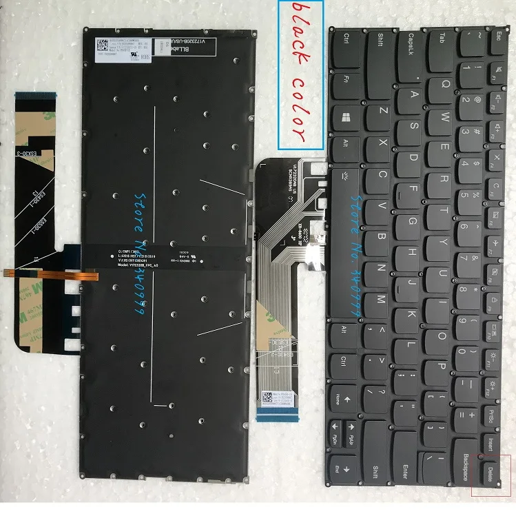 Новая клавиатура для lenovo Yoga 530-14 530-14ARR Yoga 530-14IKB США с подсветкой - Цвет: Черный