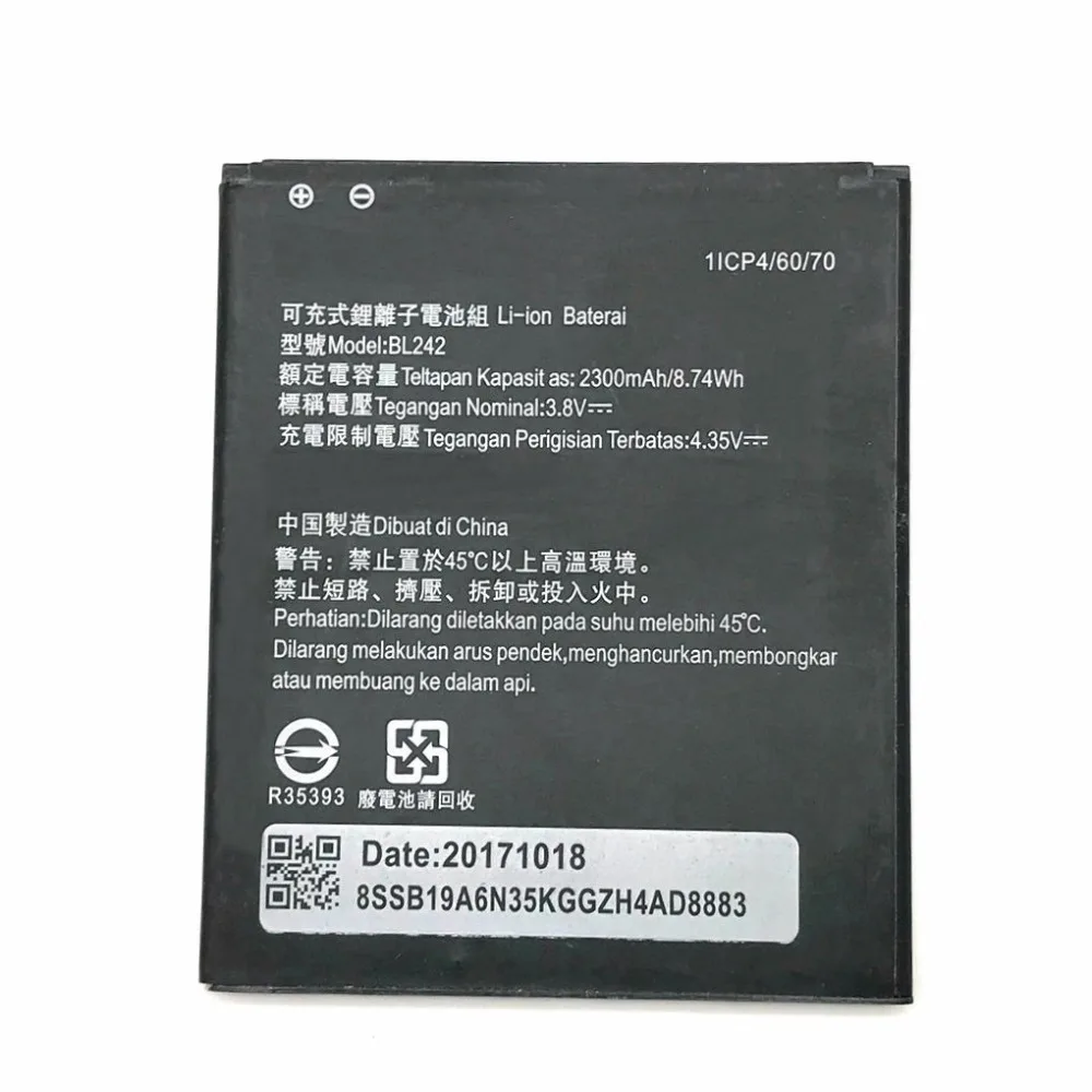 Новый аккумулятор BL242 2300 мАч для телефона lenovo Lemeng A6000 K3 K30-T A3860 A3580 A3900 + код