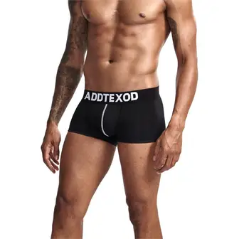 

ADDTEXOD Brand Trunk Mens Boxers Cotton Sexy Men Underwear Mens Underpants Male Panties Shorts U Convex Pouch