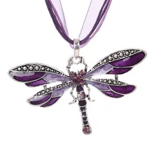 Boho Multilayer Rope Chain Dragonfly Necklace Pendant Long Chain Statement Fashion Jewelry 2016 News Animal Styles Accessories