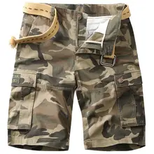 Камуфляжные мужские шорты Карго, высокое качество, хлопок, много карманов, мужские летние шорты до колен, повседневные шорты размера плюс 4XL