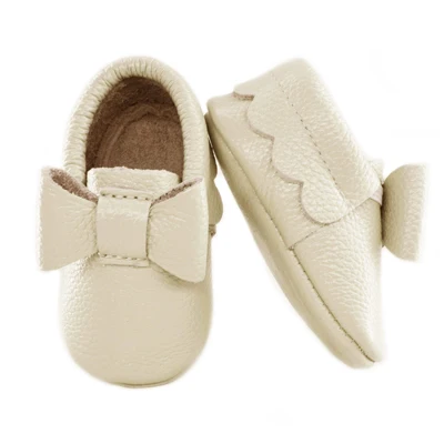 Новинка года; детские мокасины с цветочным рисунком для новорожденных; Moccs; детская обувь; мягкая обувь из натуральной кожи с бахромой для маленьких детей; обувь для малышей - Цвет: cream