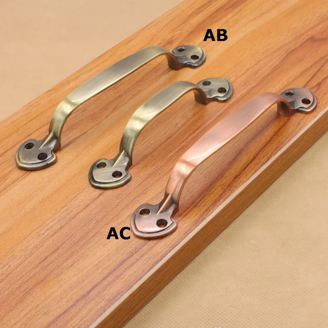 Vintage Metal Kitchen Handle Screw Hole Outside Bronze Furniture Door Hardware Drawer