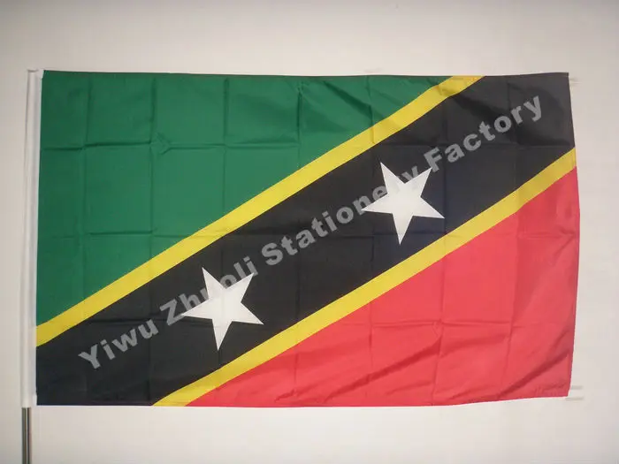 St Kitts и Nevis флаг 150X90cm (3x5FT) 115 г 100D полиэстер двойной сшитый Высокое качество