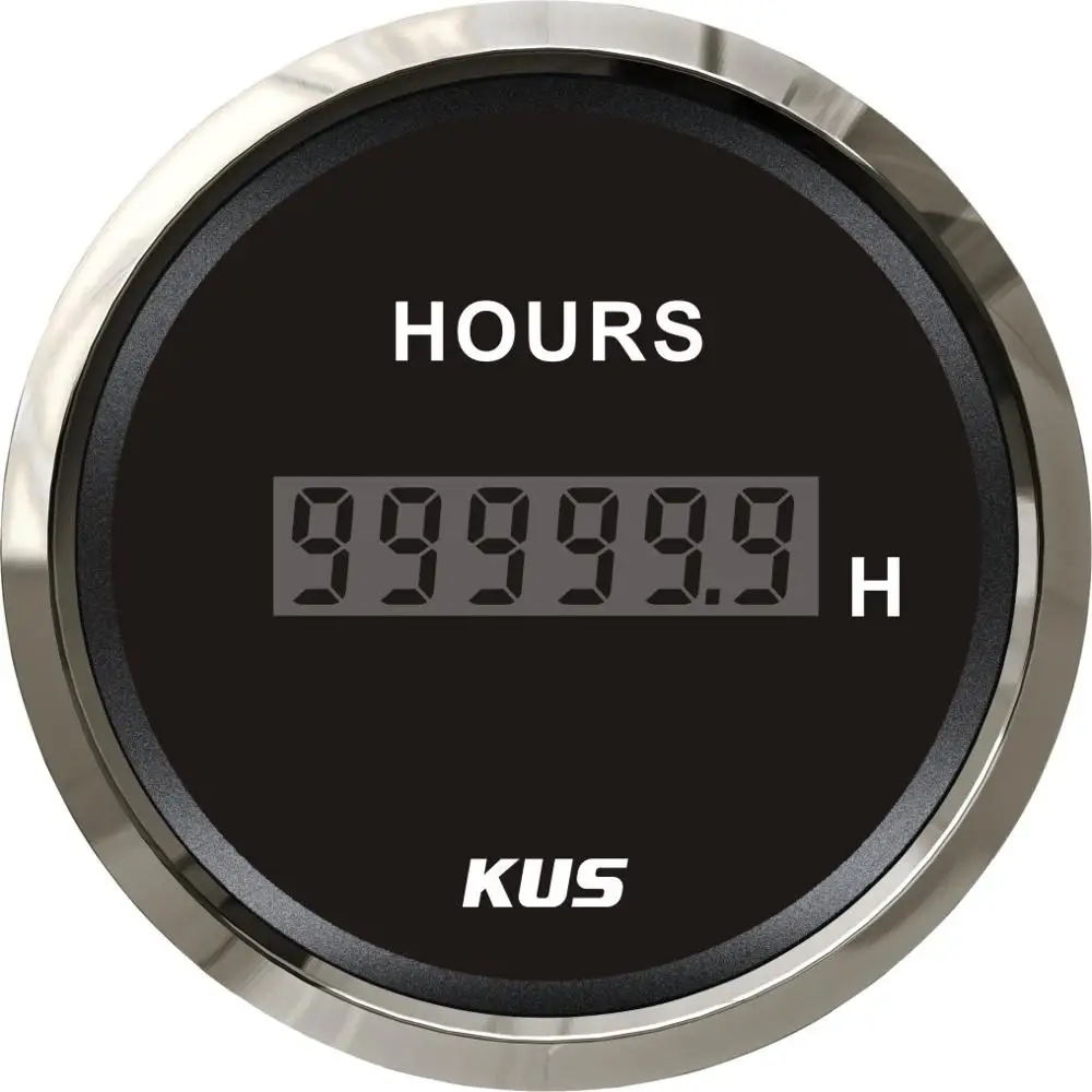 KUS 2 ''(52 мм) цифровой Hourmeter Hour Meter для дизельного для бензинового мотоцикла автомобиля Hourmeter 0-99999,9 диапазон 316L ободок - Цвет: BS