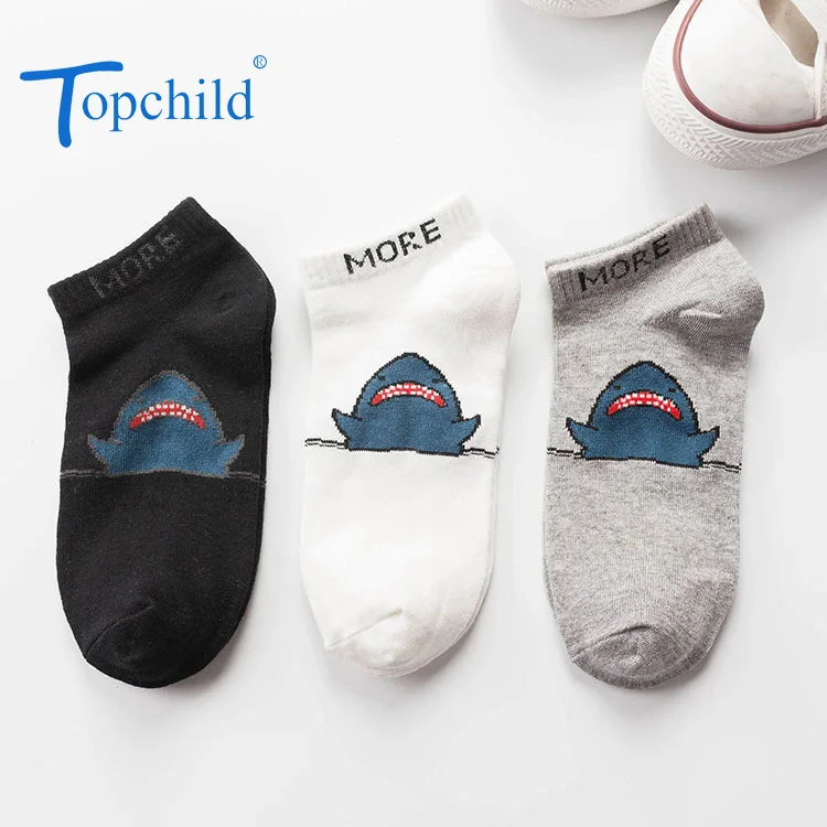 

Topchild happy cotton socks Embroidery cartoon shark socks winter thick Warm Sock unisex Casual comfortable big size