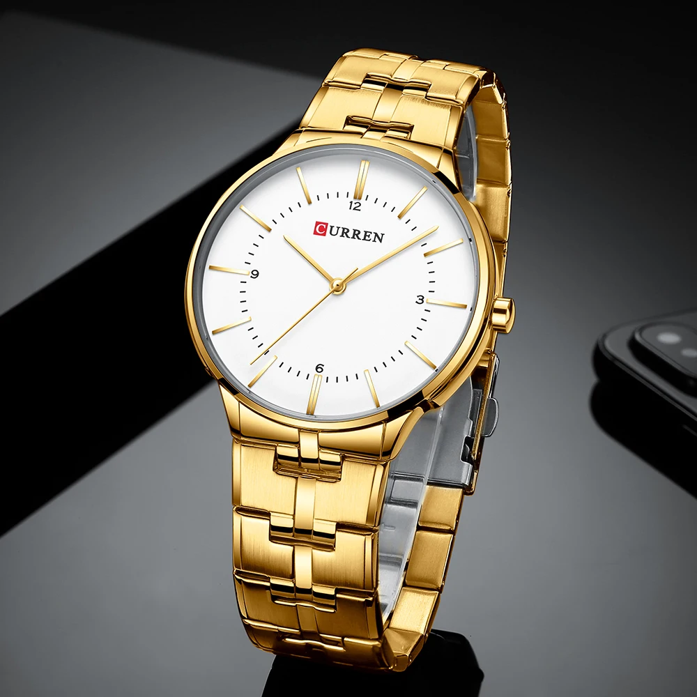 Новейшие кварцевые часы от роскошного бренда CURREN Relogio Masculino, золотые часы для мужчин, простые деловые наручные часы для мужчин, s часы