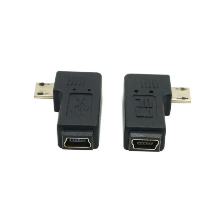 

90 Degree Left & Right Angled Mini USB 5pin Female to Micro USB Male Data Sync Power Adapter Connector