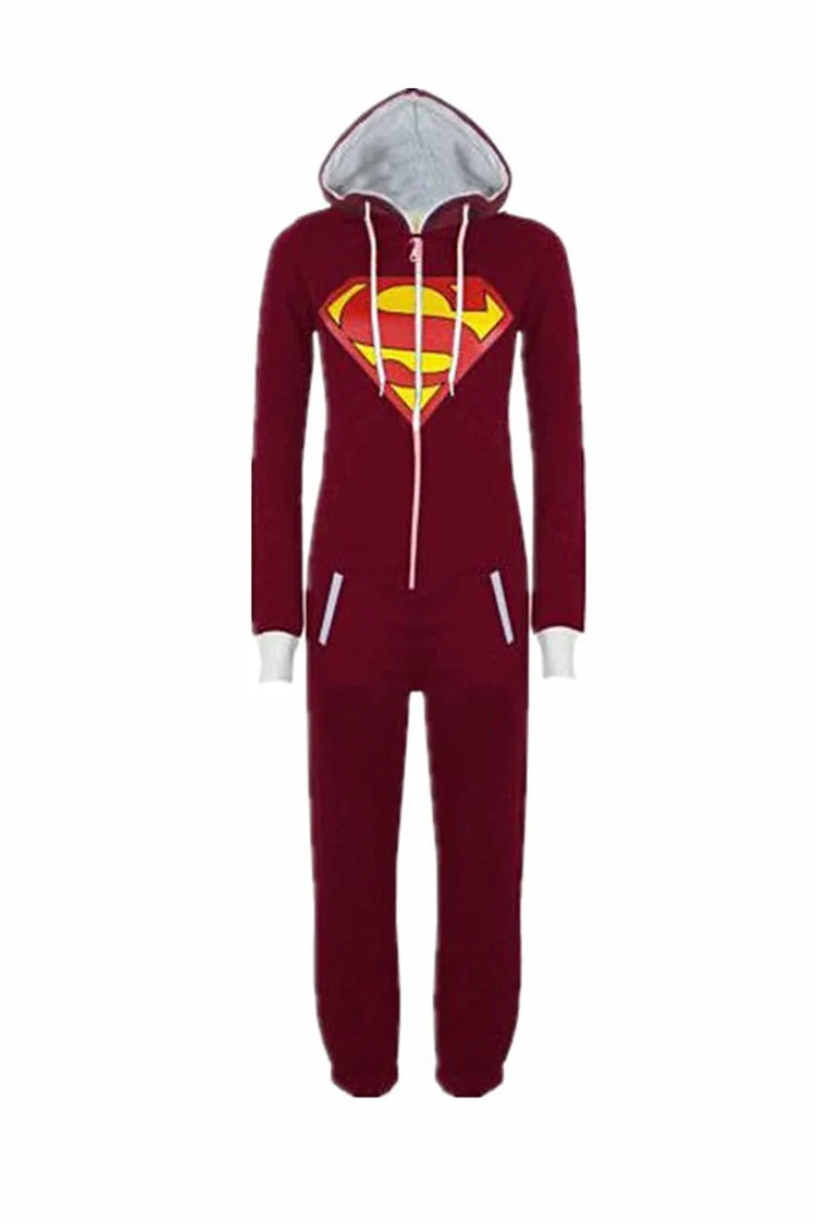 Аниме Пижама "Супермен" De Bichos супергерой бэтгёрл взрослый Onesie для женщин пара зима пижамы животных комплект черный синий пижамы