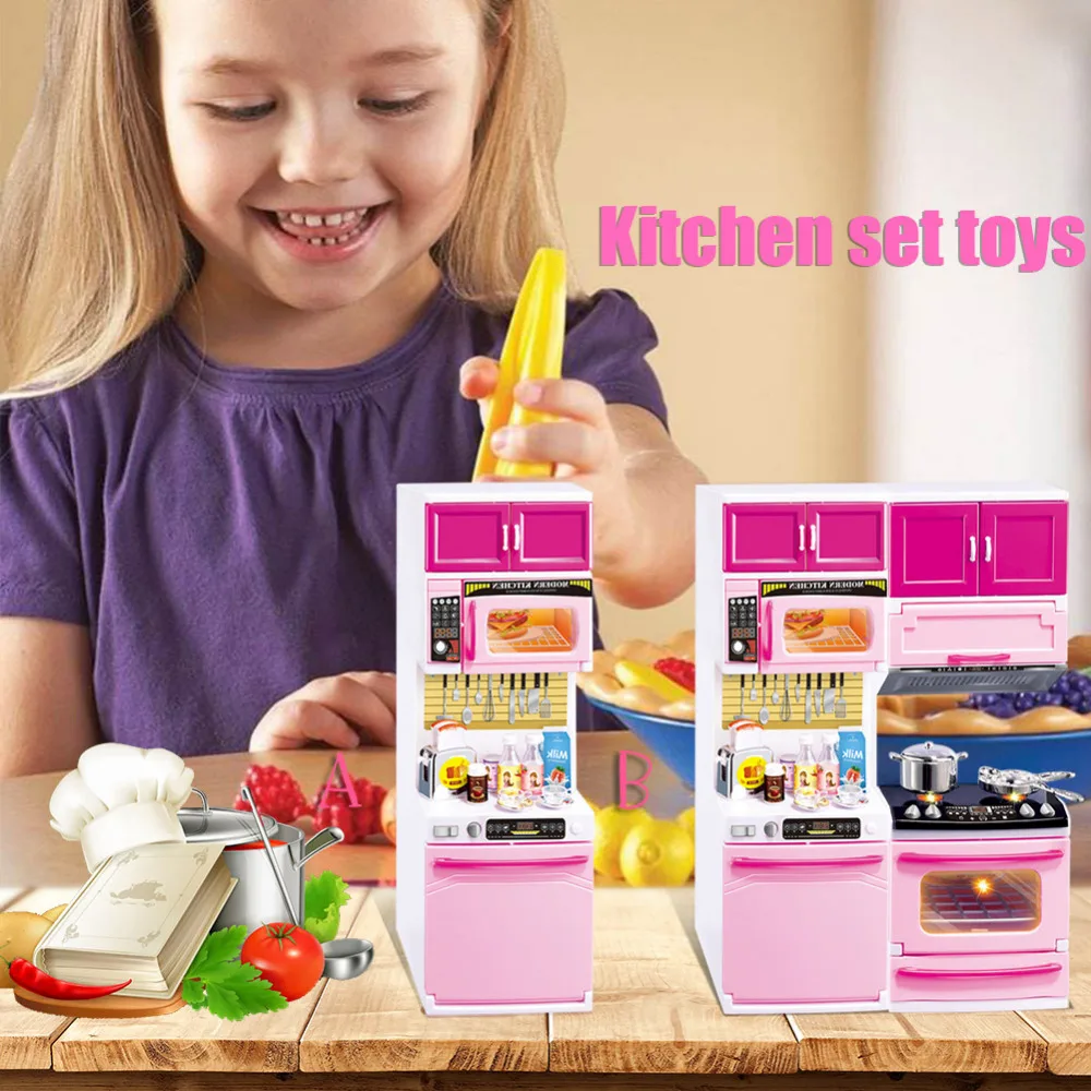 Buy Girls Play House Kitchen Toys Mini Light Kitchen