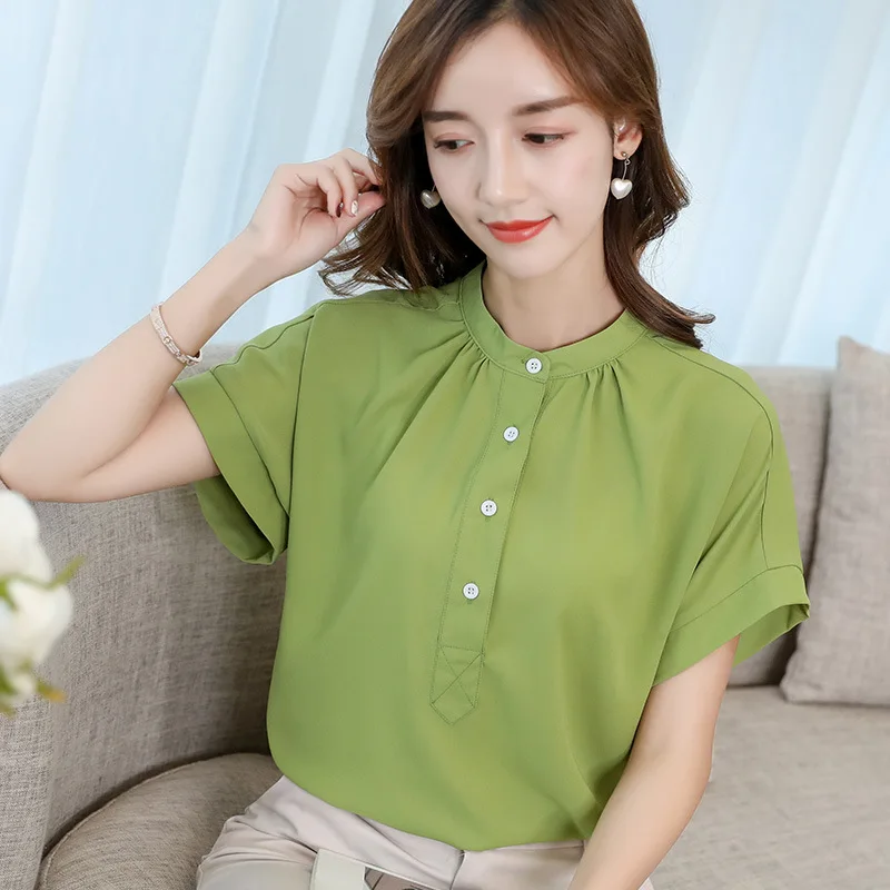 

Free Shipping 2019 Thin Women Office Lady Shirt Top Plus Size Button White Elegant Vintaqe Korean Fashion Women Blouse Spliced