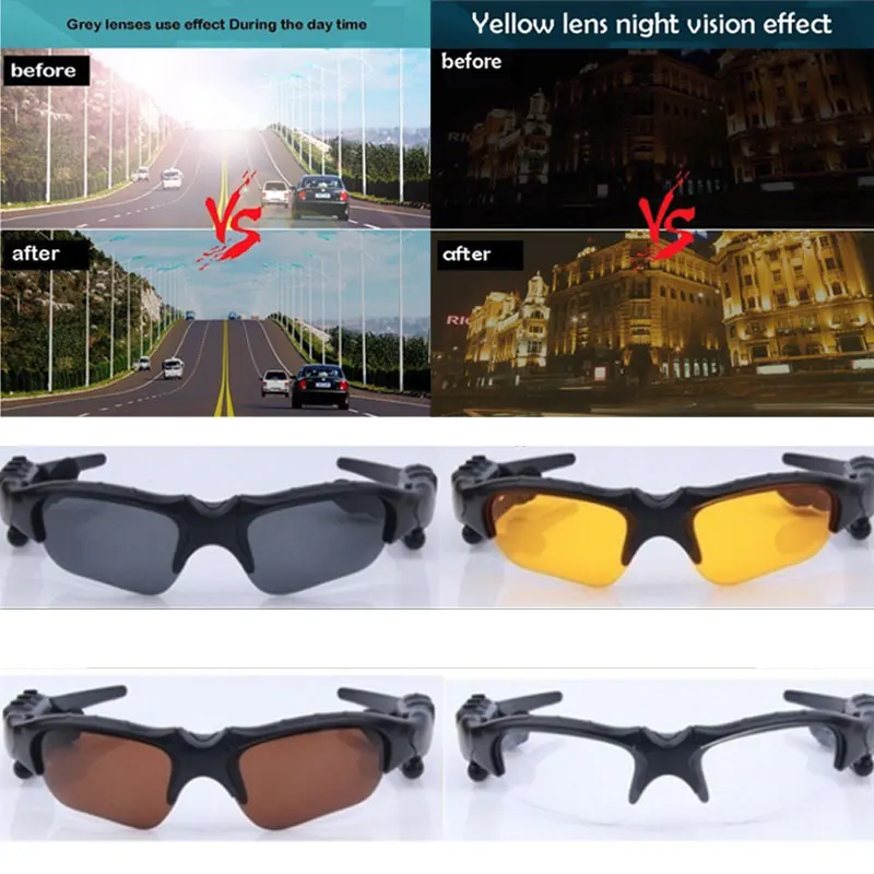 

Sunglasses Bluetooth 4.1 Earphone Wireless Headset Stereo Sports Smart Music Headset Riding Eyes Glasses Colorful Sun Lens