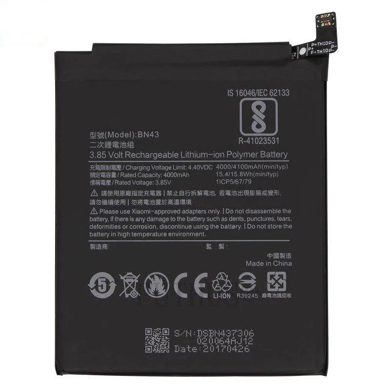 Сменный аккумулятор Xiao mi BN43 для Xiaomi Redmi Note 4X4 X/Note 4 global Snapdragon 625 4000 мАч BN43 аккумулятор для телефона
