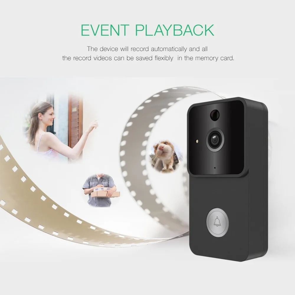 

720P WIFI Doorbell 6G 1.7mm Lens Infrared Night Vision PIR Detection Home Security System Low Power Consumption