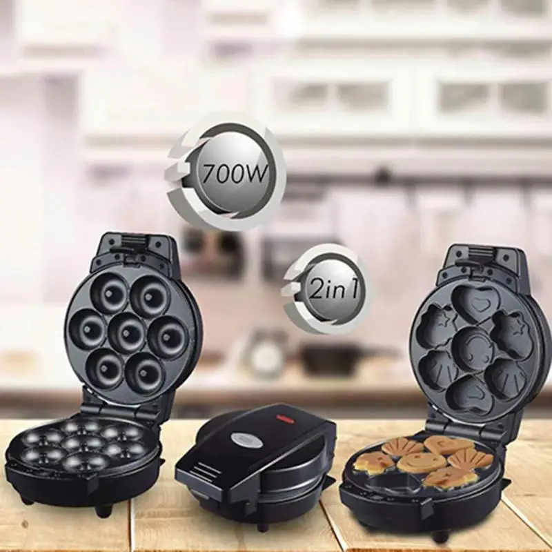 

700w Multi Function Electric 2 in 1 Removable Cake Baking Pan Doughnut Maker machine home kitchen Breakfast machine