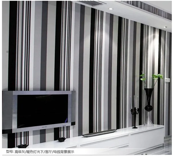 self adhesive black stripe wallpaper (1)