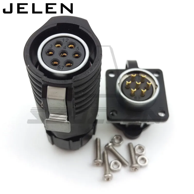 

XHE20, IP67 7 pin Waterproof connectors plug and socket, industrial cable connector Male plug and Femal socket