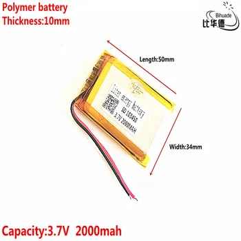 

Good Qulity 3.7V,2000mAH 103450 Polymer lithium ion / Li-ion battery for tablet pc BANK,GPS,mp3,mp4