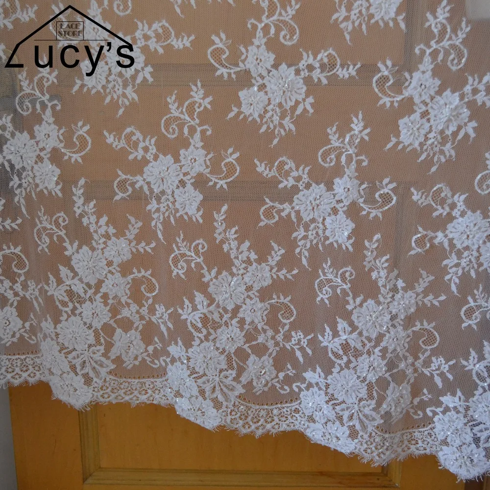 Buy 1 Piece/3 meters chantilly lace in White! High end