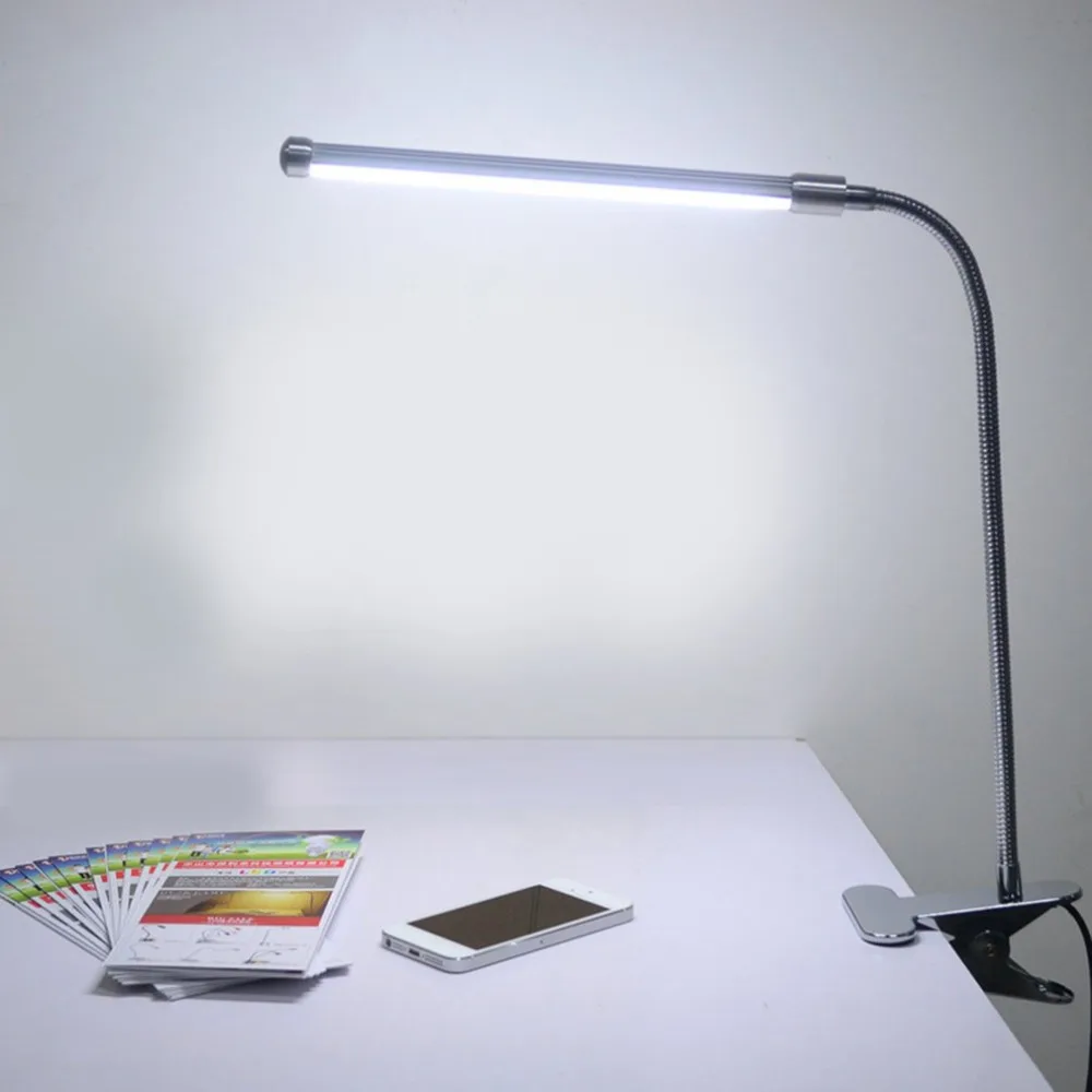 

4 Colors Dimmable Aluminum Alloy LED Clamp Clip Light Flexible Eye Protective Bedside Students Reading Desk Light Table Lamp