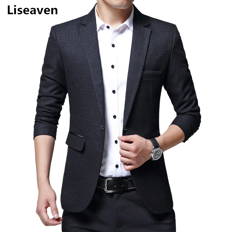 Liseaven мужские блейзеры костюм пиджак мужской пиджак в повседневном стиле хлопок тонкий костюм Masculino мужской пиджак блейзер для мужчин