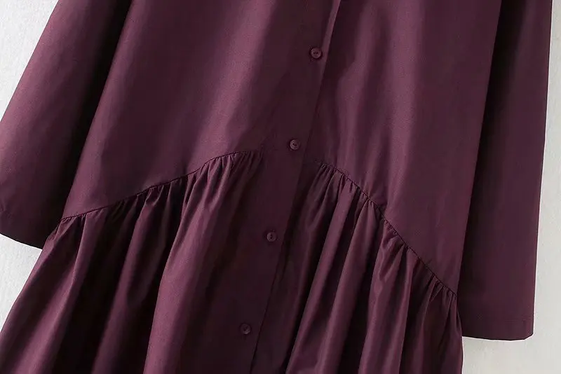 SheMujerSky женское фиолетовое платье-рубашка короткое платье с коротким рукавом zomerjurken dames