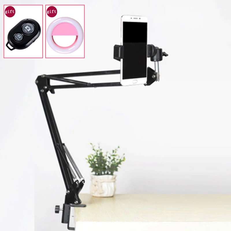 Photo Shooting Studio Selfie Arm Stand Mounting Clamp Bracket Adjustable Table Suspension Clip Hold