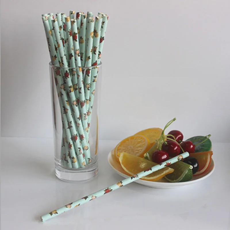 Lovely Rose Color Flower Paper Straws,Party Decor,Cake topper,Christmas