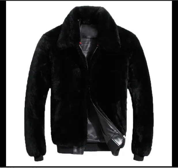 

Free shipping,Sheepskin,wool Shearling,men's warm leather jacket,men's collar fur winter coat.Eur plus size black jackets.sales