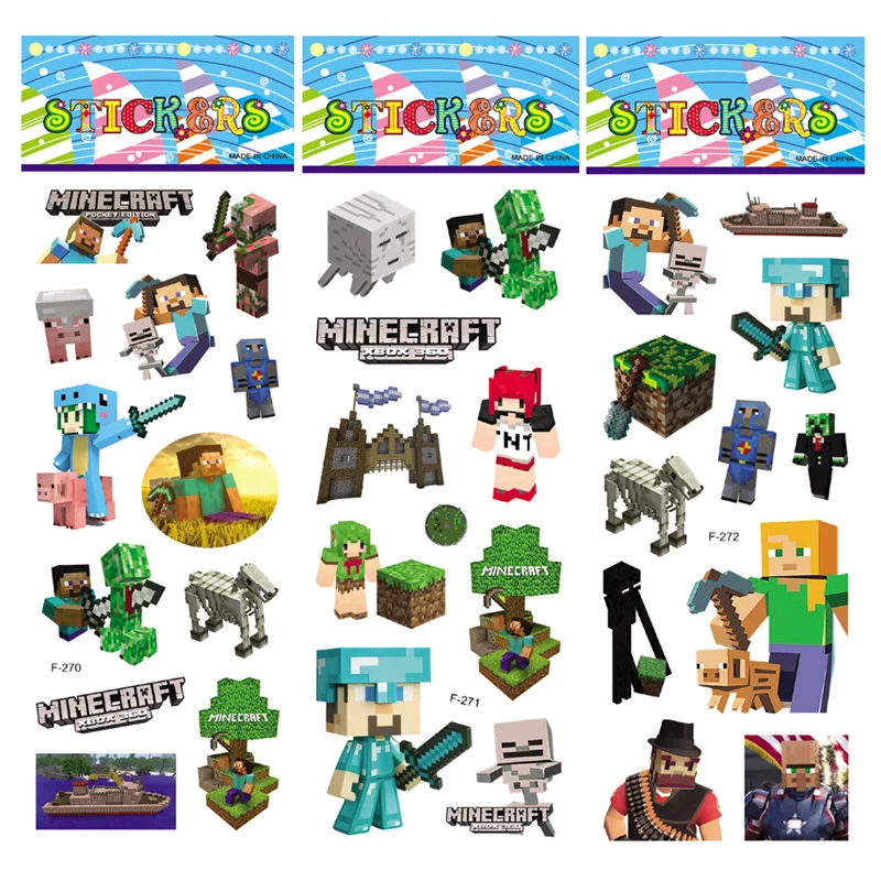 

1pcs Fashion Kids Toys 3D Movie Minecraft Captain America Marvel Stickers Puffy Bubble Sticker Boys Girls Toy Reward For Phone