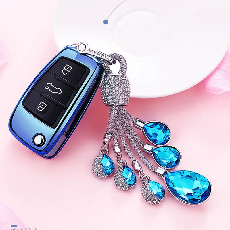 

New Soft TPU Key Cover Case For Audi A1 A3 A4 A5 A6 A7 C5 C6 Q7 R8 Car Holder Shell Car-Styling Key Protection keychain keyring