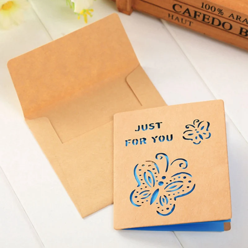 

Kraft Paper Greeting Card Blessing Greeting Message Christmas Birthday Post Card For Valentine' Day Party Wedding Decoration