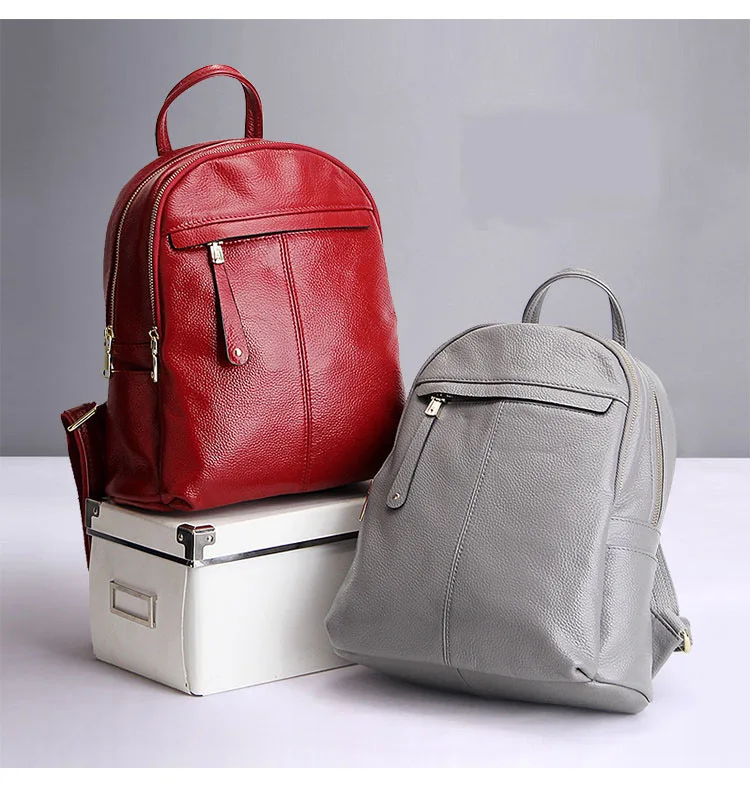 most stylish backpacks ZENCY 9 Color Fashion Soft Genuine Cow Leather Women Ladies Girls Backpack Top Layer Cowhide School Bag Female Knapsack Rucksack stylish rucksack