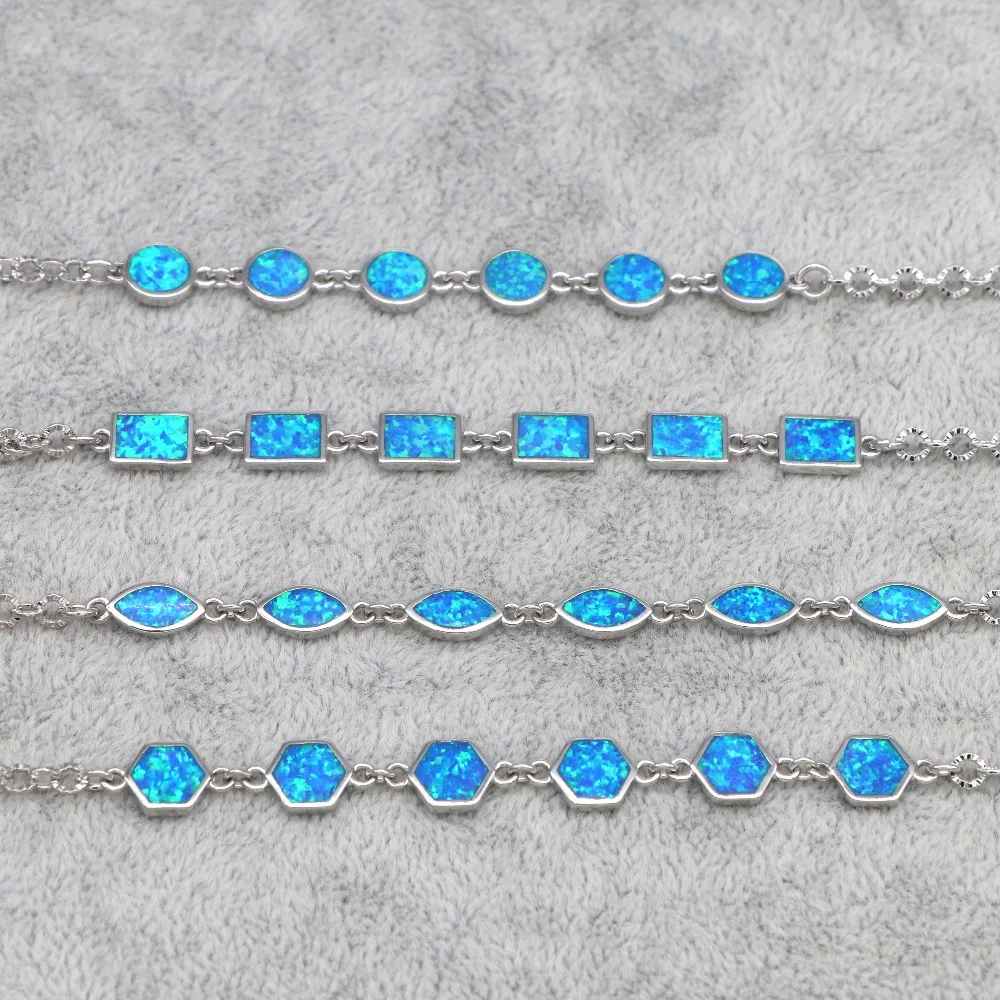 

JLB-184 NEW Design Blue Fire Opal Simple Geometric Bracelet Female Bracelet Wholesale Fashion Jewelry GIFIT