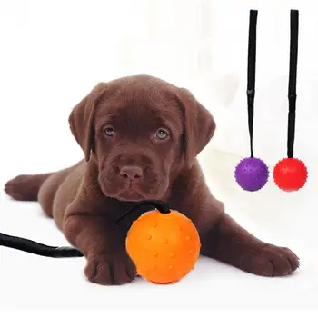 

Funny Rubber Ball Strap Rope Dog Cleaning Teeth Pet Chewing Bite Training Toy Cute