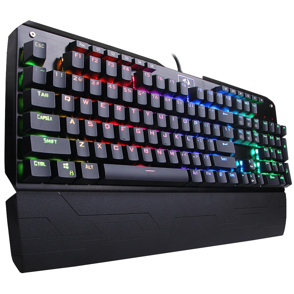 Teclas com Descanso de Pulso Redragon Teclado Mecânico Indrah Gaming Keyboard Rgb Backlit 104 K555 - Imagem 2