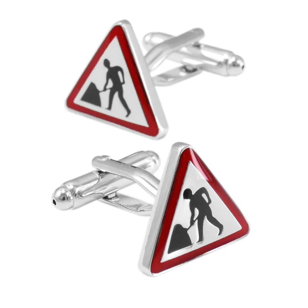 Fashion Road Work Design Triangle Cufflinks for Mens Shirt  Brand Fashion Brass Cuffs link Button High Quality Luxury Wedding 