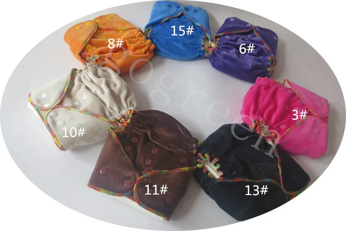 

2019 High quality Single Rows Snaps Natural Bamboo Velour Cloth Diaper Fitted One Size 5 pcs Nappy With 2 Bamboo Inserts
