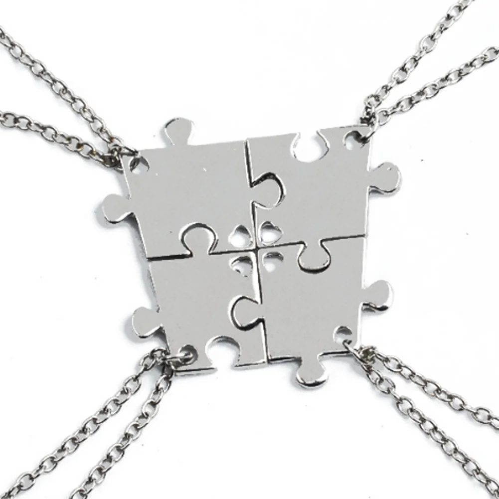 

Necklace Set For Family Interlocking Jigsaw Puzzle Pendant Necklace Friendship Jewelry BFF Necklaces Best Friends Chokers