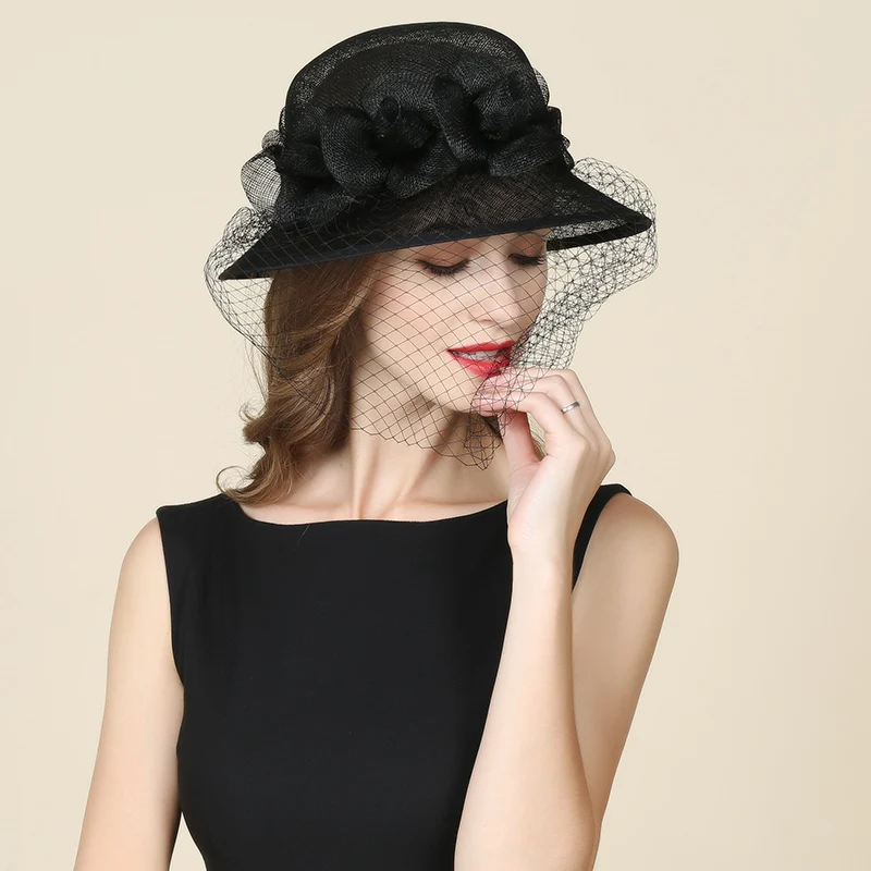 Женская шляпа Fedoras летние льняные шапки из пряжи и тюля уличная купольная Кепка
