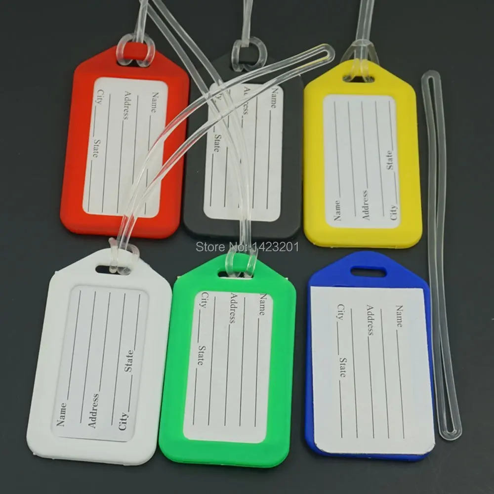 10 pcs / Lot Rigid Secure Plastic Travel Luggage Address ID Label Tag