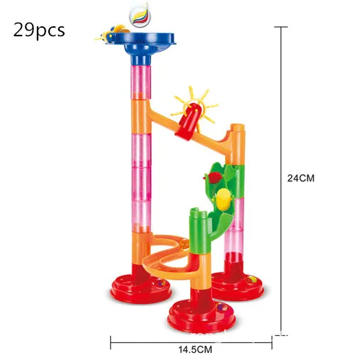 105 шт DIY Строительные мраморные гоночные шарики лабиринт трек строительные блоки детский подарок для ребенка развивающие игрушки для детей - Цвет: 29pcs