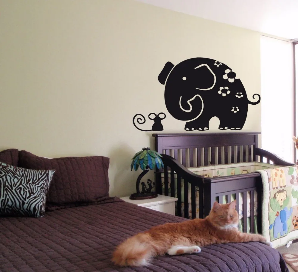 

Children Room Wall Stickers Vinyl Decal Funny Elephant Animal Kids Room Nursery Decals GW-19
