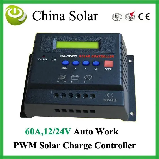 

12V/24V 60A Solar Charge Controller WS-C2460 ,solar charge regulator ,CPU control and LCD-display