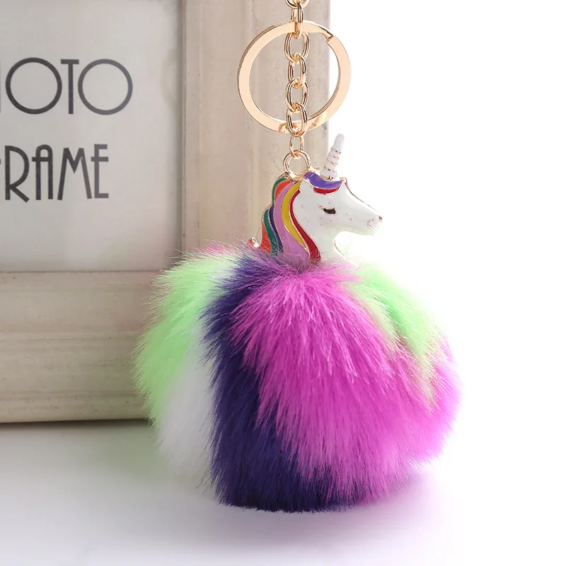 WiwjygzColors скрипичный ключ помпоном брелки Pegasus Единорог автомобиль Pom брелок сумка