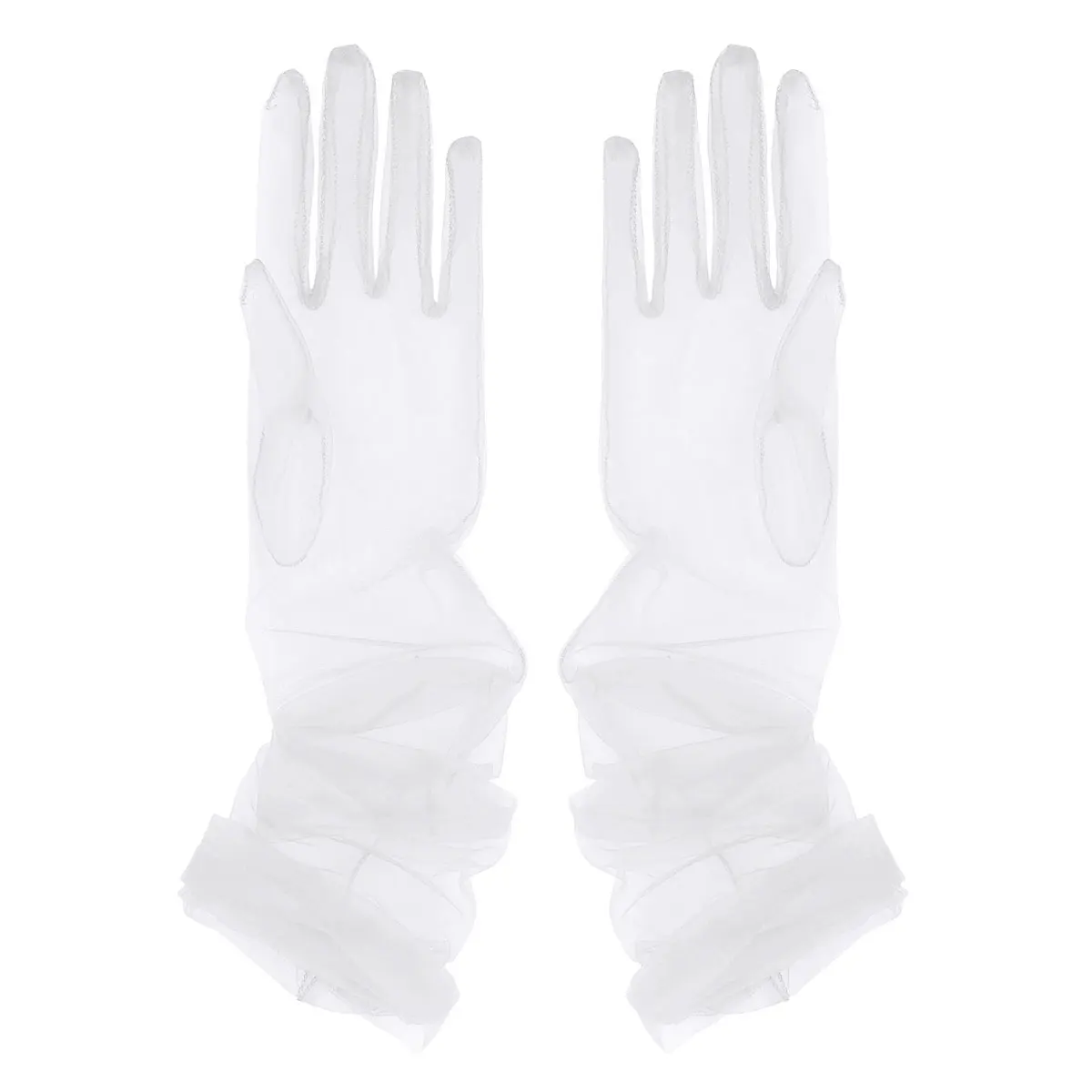 Yizyuf женские прозрачные тюлевые перчатки, прозрачные длинные перчатки с открытыми пальцами, варежки, вечерние аксессуары для фотографии, перчатки - Цвет: Beige