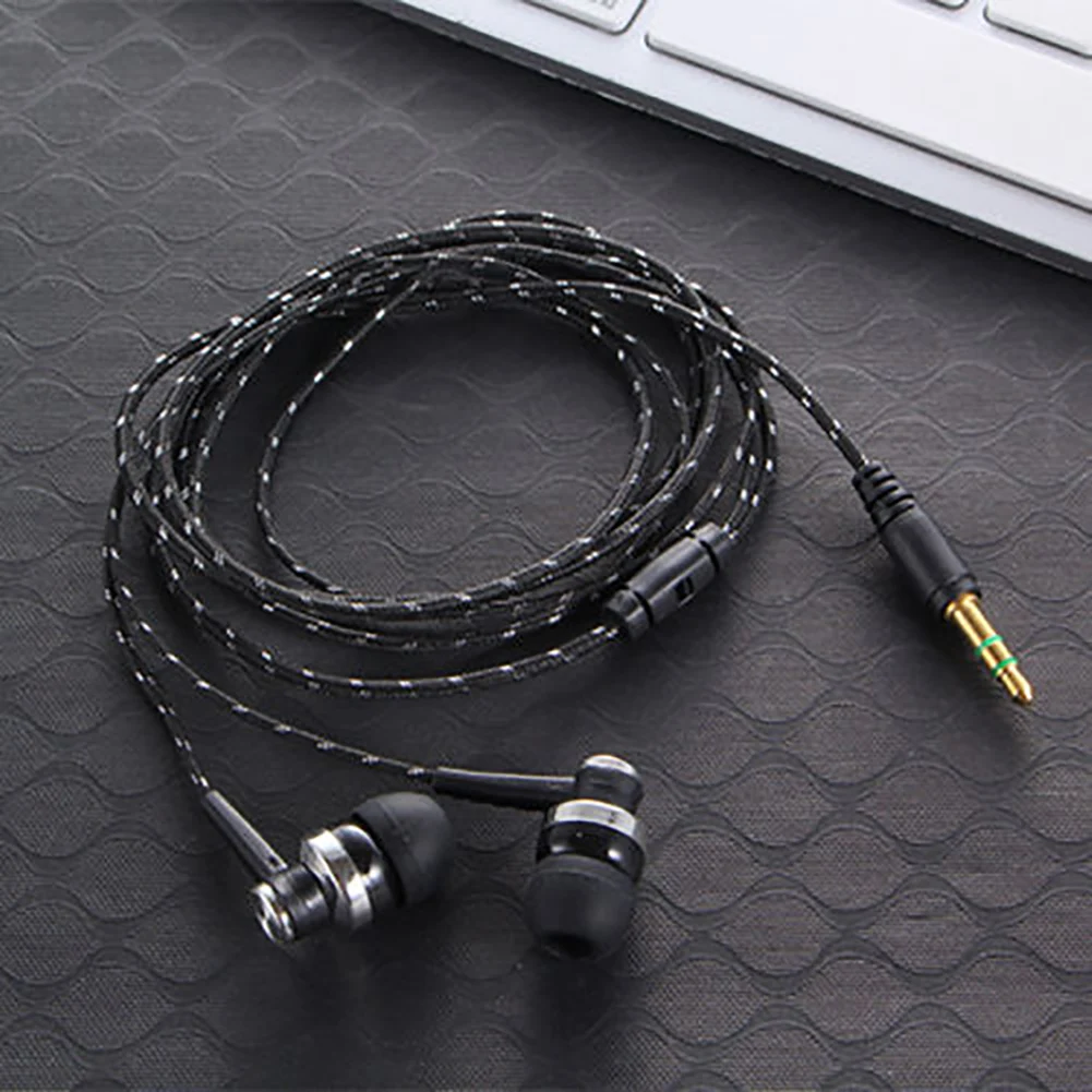 3,5 мм нейлоновые проводные наушники совершенно новые стерео наушники-вкладыши плетение кабель наушники гарнитура с микрофоном для ноутбука Смартфон