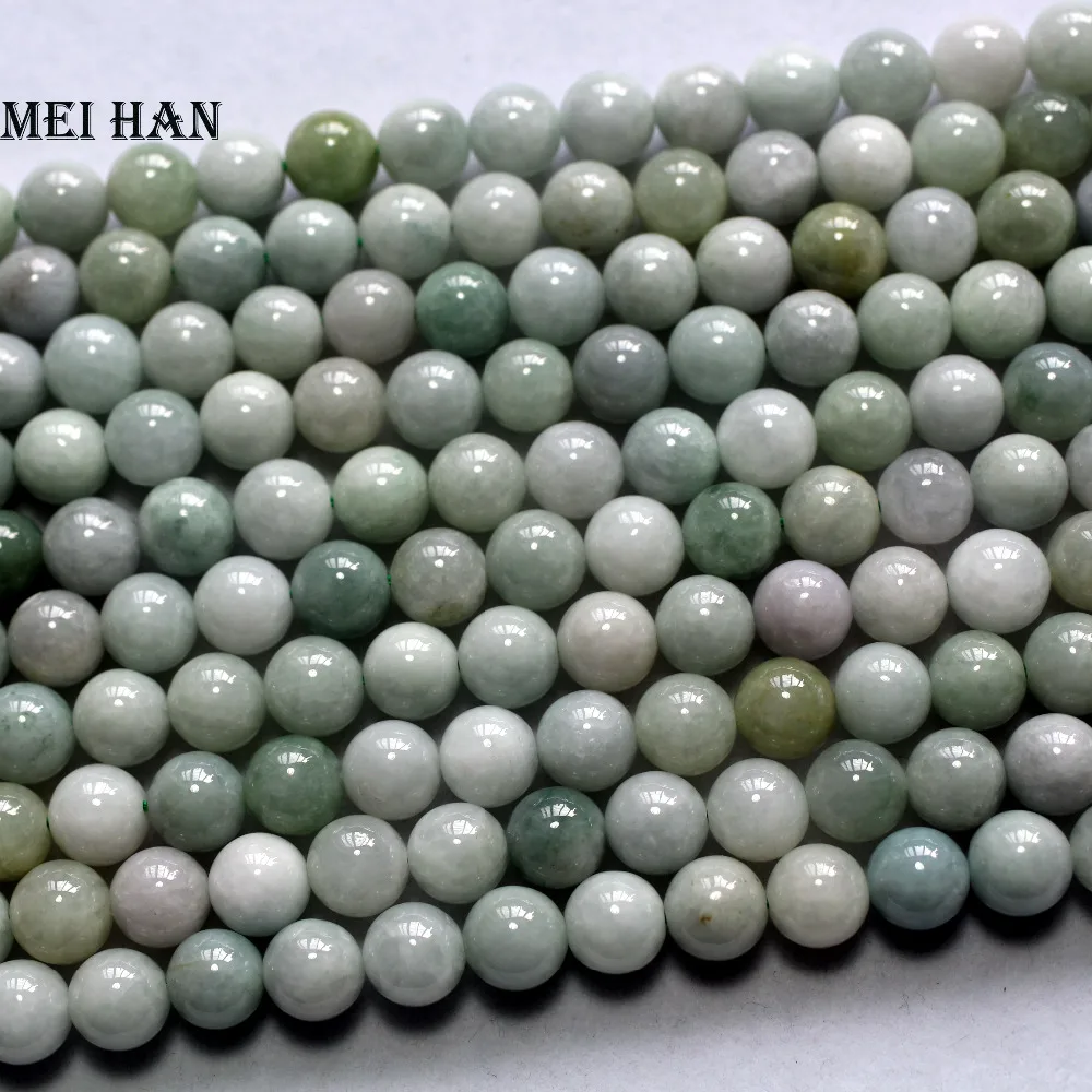 Meihan(около 40 бусин/комплект) натуральный 10 мм Бирма ЖАДЕИТ гладкие круглые камни бусины для самостоятельного изготовления ювелирных изделий дизайн